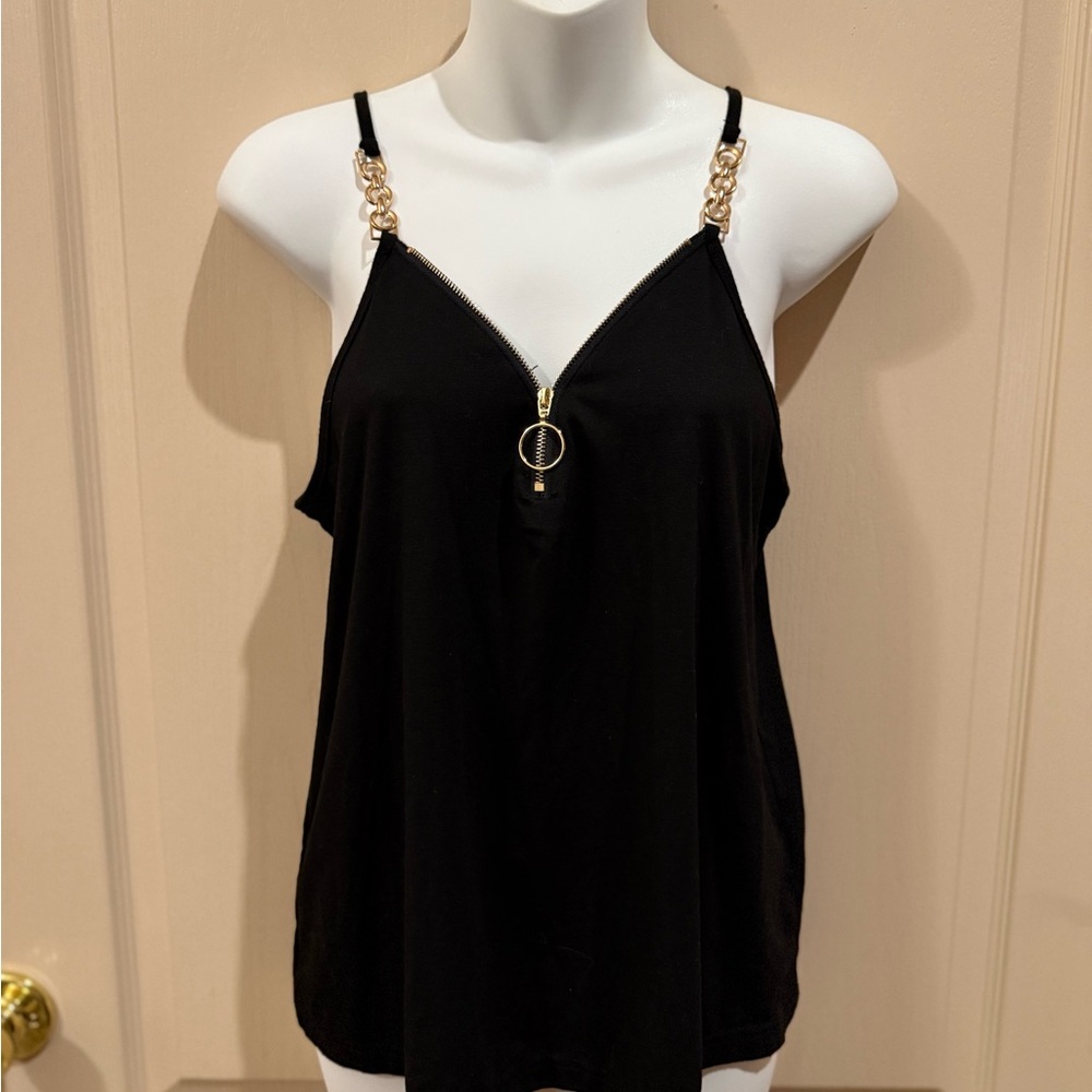 Black Chain Strap Top